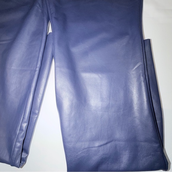 Bagatelle Blue Faux Leather Pants - Picture 3 of 16